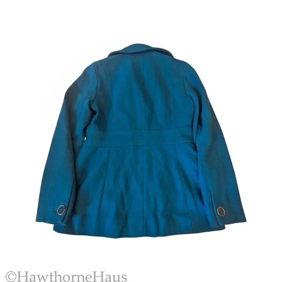 KENNETH COLE Reaction Peacock Blue Peacoat Size 4 Double Breasted Pockets - Picture 5 of 9